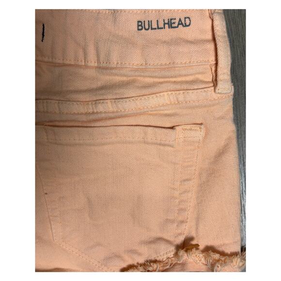 Bullhead micro mini low rise lace up peach shorts 0 - Picture 4 of 6